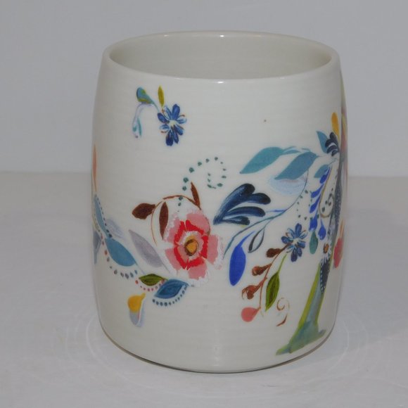 Anthropologie Mug Starla M Hoffman Monogram Letter A  Petal Palette Coffee Cup - Picture 3 of 6
